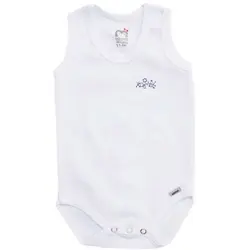 زیردکمه دار رکابی آدمک طرح خورشید سفید سایز نوزادی تا 3 سال