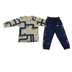 آستین بلند و شلوار به آوران طرح درایور سایز ۹ماه تا ۳ سال