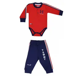 زیردکمه آستین بلند و شلوار به آوران طرح تامی سایز 9 ماه تا 2 سال