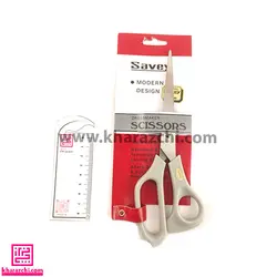 قیچی savey دسته رنگی - طوسی کم رنگ