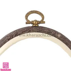 کارگاه ژله ای بیضی نورگه طرح چوب قهوه ای 17.5*13