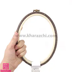 کارگاه ژله ای بیضی نورگه طرح چوب قهوه ای 17.5*13