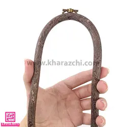 کارگاه ژله ای بیضی نورگه طرح چوب قهوه ای 17.5*13