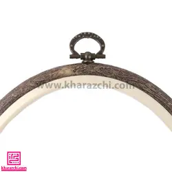 کارگاه ژله ای بیضی نورگه طرح چوب قهوه ای 21.5*16.5