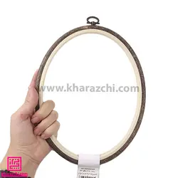 کارگاه ژله ای بیضی نورگه طرح چوب قهوه ای 21.5*16.5