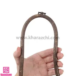 کارگاه ژله ای بیضی نورگه طرح چوب قهوه ای 21.5*16.5