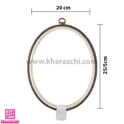 کارگاه ژله ای بیضی نورگه طرح چوب قهوه ای 25.5*20