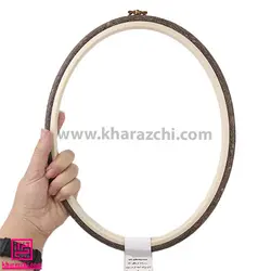 کارگاه ژله ای بیضی نورگه طرح چوب قهوه ای 25.5*20