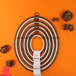 کارگاه ژله ای بیضی نورگه طرح چوب قهوه ای 25.5*20