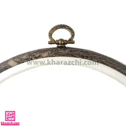 کارگاه ژله ای گرد نورگه طرح چوب قهوه ای 19cm