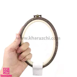 کارگاه ژله ای بیضی نورگه طرح چوب قهوه ای 14*10