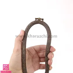 کارگاه ژله ای بیضی نورگه طرح چوب قهوه ای 14*10