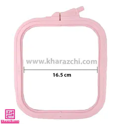 کارگاه گلدوزی مربع نورگه 16.5cm صورتی