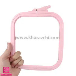 کارگاه گلدوزی مربع نورگه 16.5cm صورتی