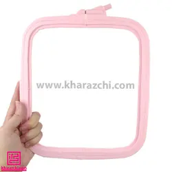 کارگاه گلدوزی مربع نورگه 22cm صورتی