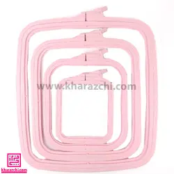 کارگاه گلدوزی مربع نورگه 22cm صورتی