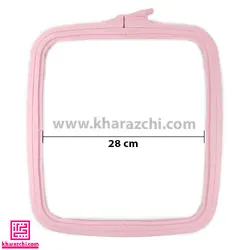 کارگاه گلدوزی مربع نورگه 28cm صورتی
