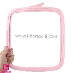 کارگاه گلدوزی مربع نورگه 28cm صورتی