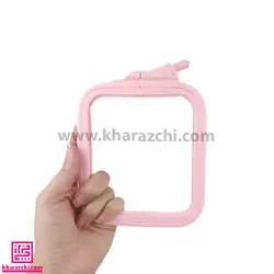 کارگاه گلدوزی مربع نورگه 11cm صورتی