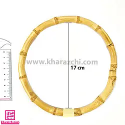 حلقه چوبی بامبو طرح دار سایز 3 - 17 سانت