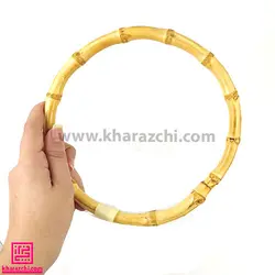 حلقه چوبی بامبو طرح دار سایز 3 - 17 سانت