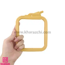 کارگاه گلدوزی مربع نورگه 11cm کرمی