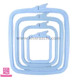 کارگاه گلدوزی مربع نورگه 11cm آبی