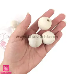 مهره چوبی کد 7 ( 10 عددی ) بزرگ گرد خام سایز 20