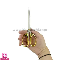 قیچی فانتزی تیغه بلند کد 1 دسته طلایی