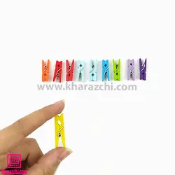 گیره چوبی 3 سانت رنگارنگ(ده عددی)