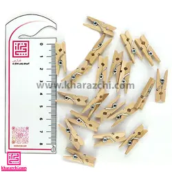 گیره چوبی 2.5 سانت رنگ چوب(ده عددی)