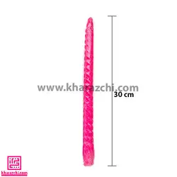 شمع طرح پیچی صورتی شب رنگی