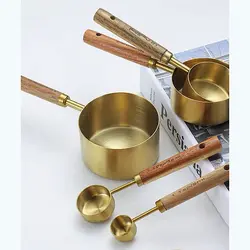 پیمانه دسته چوبی طلایی