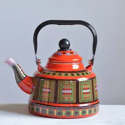 کتری لعابی طرحدار رنگی
