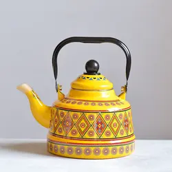 کتری لعابی طرحدار رنگی