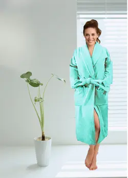 حوله تن پوش طرح ساده دو رو نخ رنگ آبی زنگاری - deniztowel