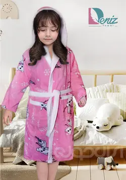 حوله کودک طرح فروزن رنگ صورتی - deniztowel