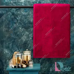 حوله استخری طرح ماکرو رنگ زرشکی - deniztowel