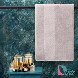 حوله استخری طرح ماکرو رنگ طوسی روشن - deniztowel