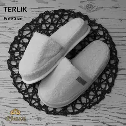 دمپایی حوله ای طرح کرالیچ رنگ سفید - deniztowel