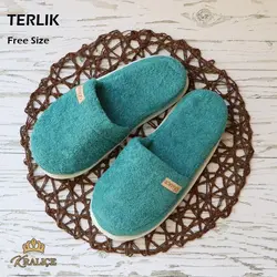 دمپایی حوله ای طرح کرالیچ رنگ کله غازی - deniztowel