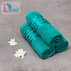 حوله دستی بسته سه عددی طرح ورساچه رنگ کله غازی - deniztowel