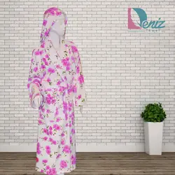 حوله تن پوش گلدار طرح سارا رنگ بنفش - deniztowel