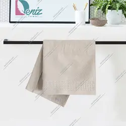 حوله دستی طرح هاروتس رنگ استخوانی - deniztowel