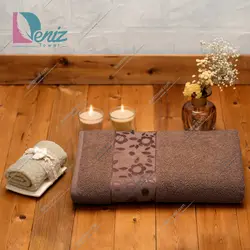 حوله حمامی طرح سورپرایز رنگ شکلاتی - deniztowel
