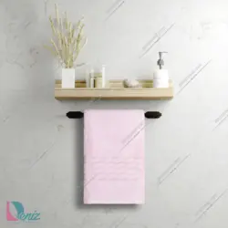 حوله دستی بزرگ طرح آرام رنگ صورتی روشن - deniztowel