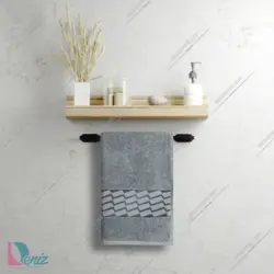 حوله دستی بزرگ طرح آرام رنگ طوسی - deniztowel