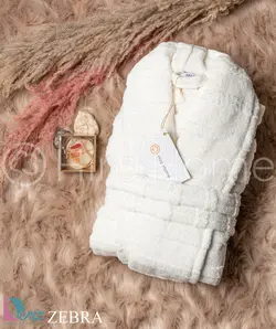 حوله تن پوش هیرو طرح زبرا رنگ سفید - deniztowel