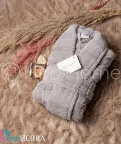 حوله تن پوش هیرو طرح زبرا رنگ فیلی - deniztowel