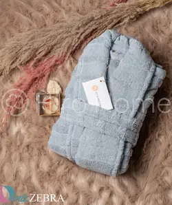 حوله تن پوش هیرو طرح زبرا رنگ نقرآبی - deniztowel